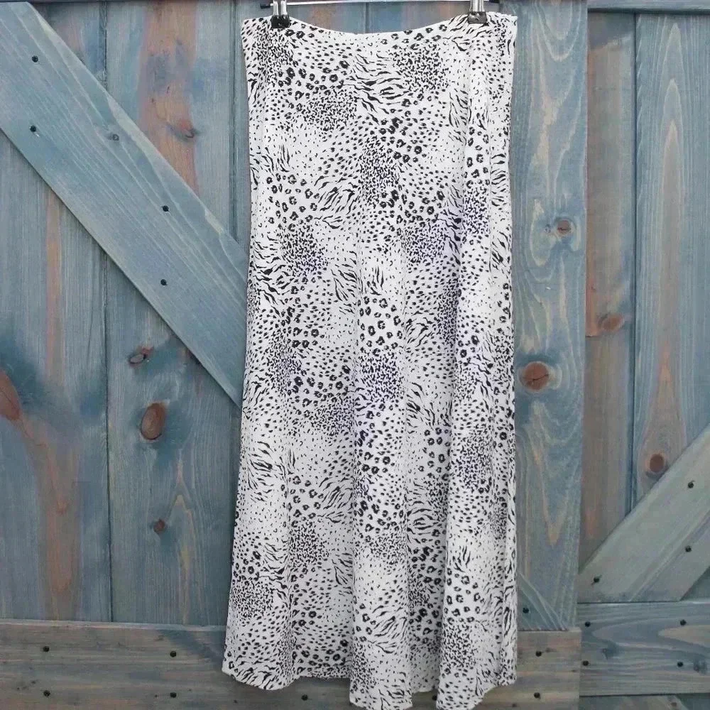 Joie Animal Print Black and White Brystal Bias Cut Small Size 4 - Picture 3 of 8